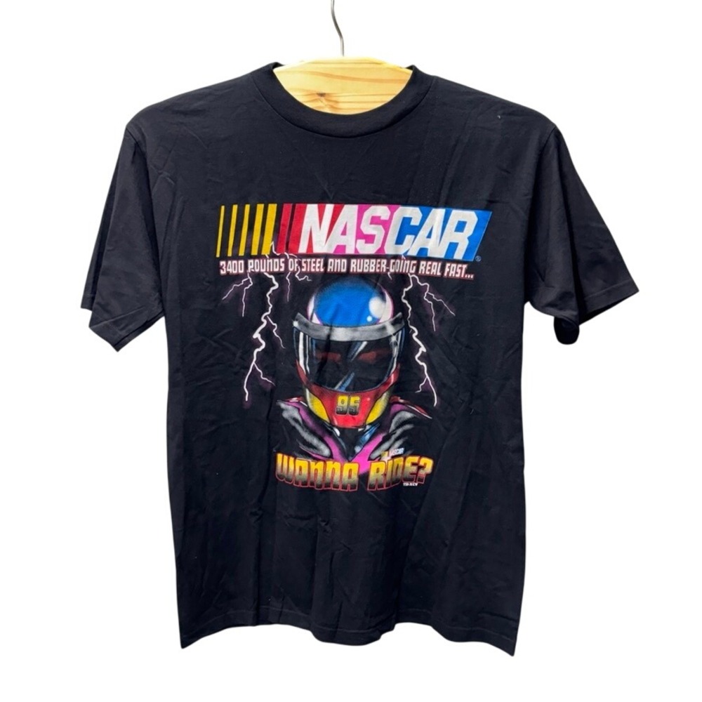 NASCAR Briar Creek Mens XL Black Graphic T-Shirt Wanna Ride Racing Helmet Tee